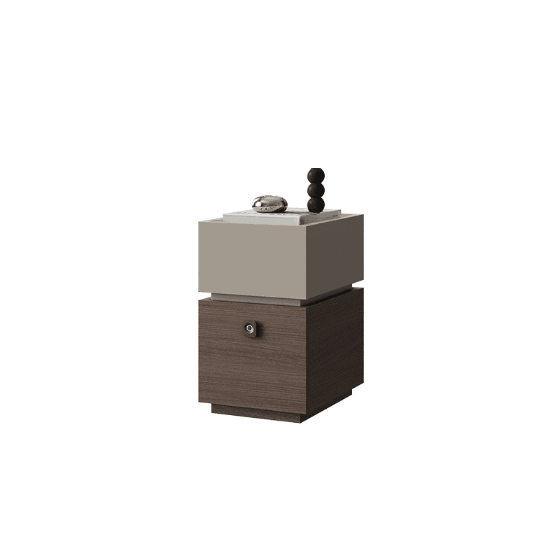 Organic Modern Nightstand With Drawer Organization featuring 2 Drawers and Composite Wood Countertop thumbnail 4