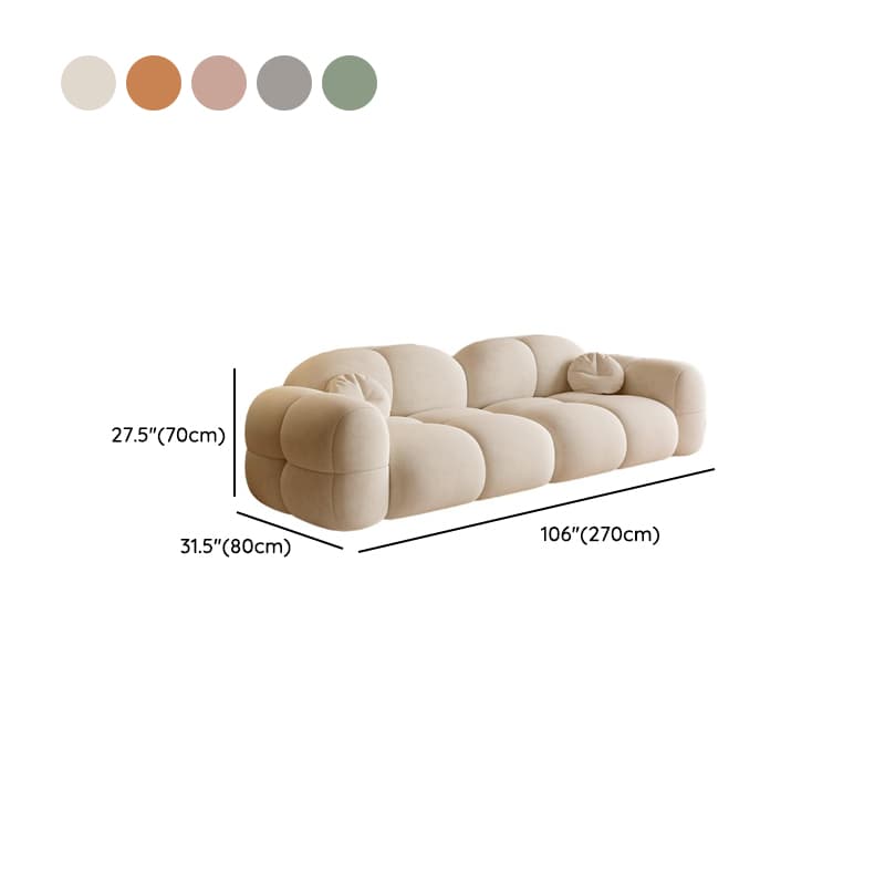 Contemporary Solid Color Tear Resistant Standard Sofa in Gray/Emerald Green/Ivory for 5/for 4/Seats 3 with 2 Pillows thumbnail 14