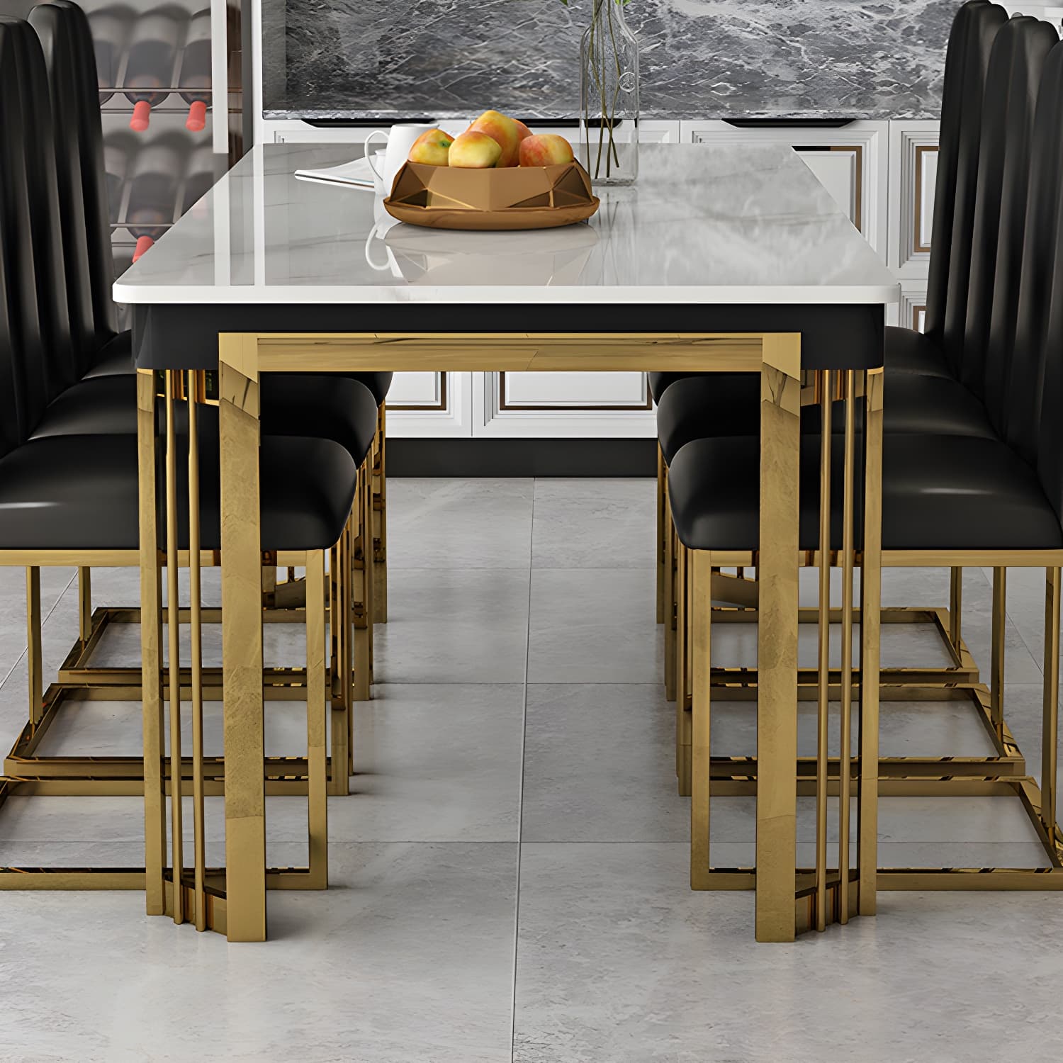 Modern 1/2/7/9 Pieces Dining Set Marble Dining Furniture Set /Separate Items thumbnail 8