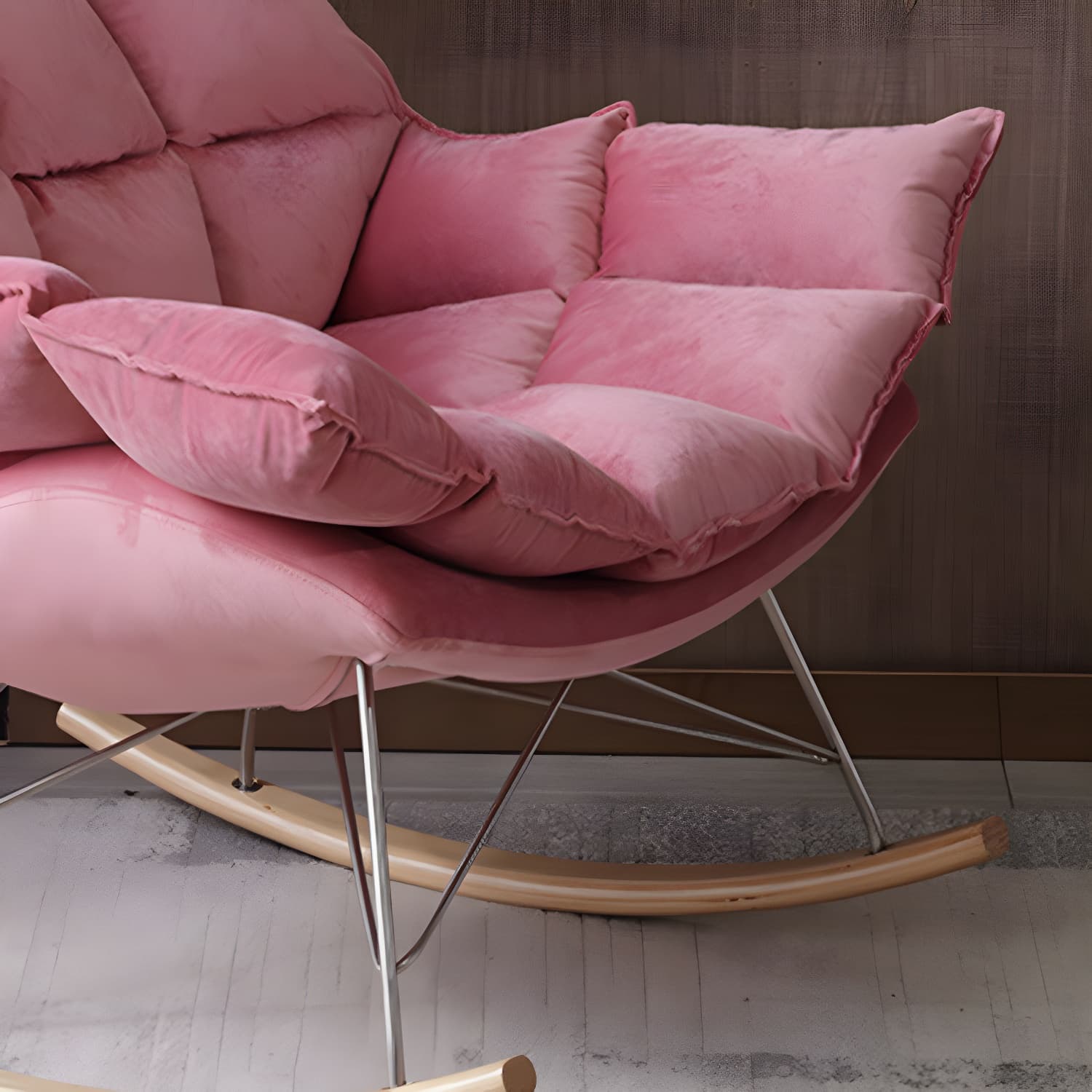 Modern Indoor Sofa Rocking Chair Mother Feeding Rocking Chair with Cushion and Ottoman thumbnail 14