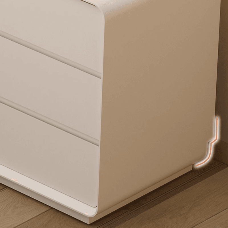 Simplistic Large Vanity Set with Lumber Table Top, White Seat, 8 Drawers, and Mirror Lights thumbnail 4
