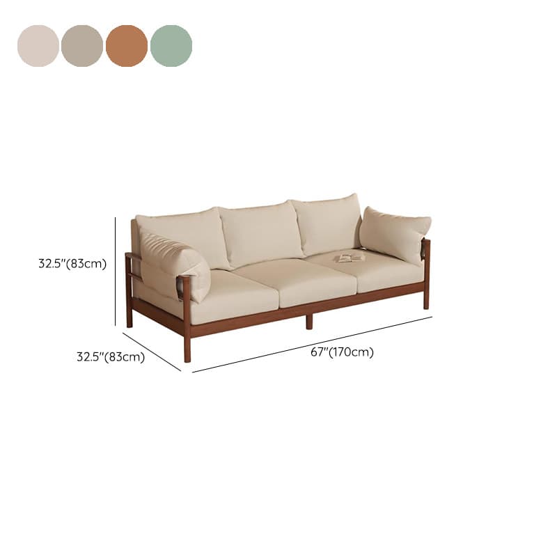 Contemporary Modern Solid Color Stain Resistant Standard Sofa in Light Gray/Off-White/Amber Color with Armrest, Seats 3, and Slipcover thumbnail 19