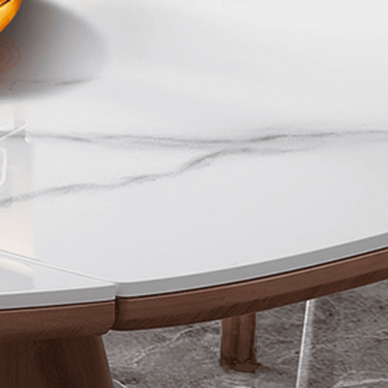 Dining Table Set with Extension Feature and Slate Stone Top, Seats 6/4 People, Variable-sized thumbnail 2