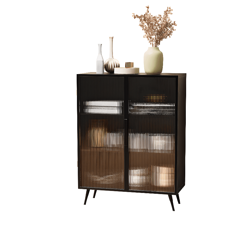 Contemporary Metal Floor-mounted Sideboard with Vertical Glass Doors thumbnail 12