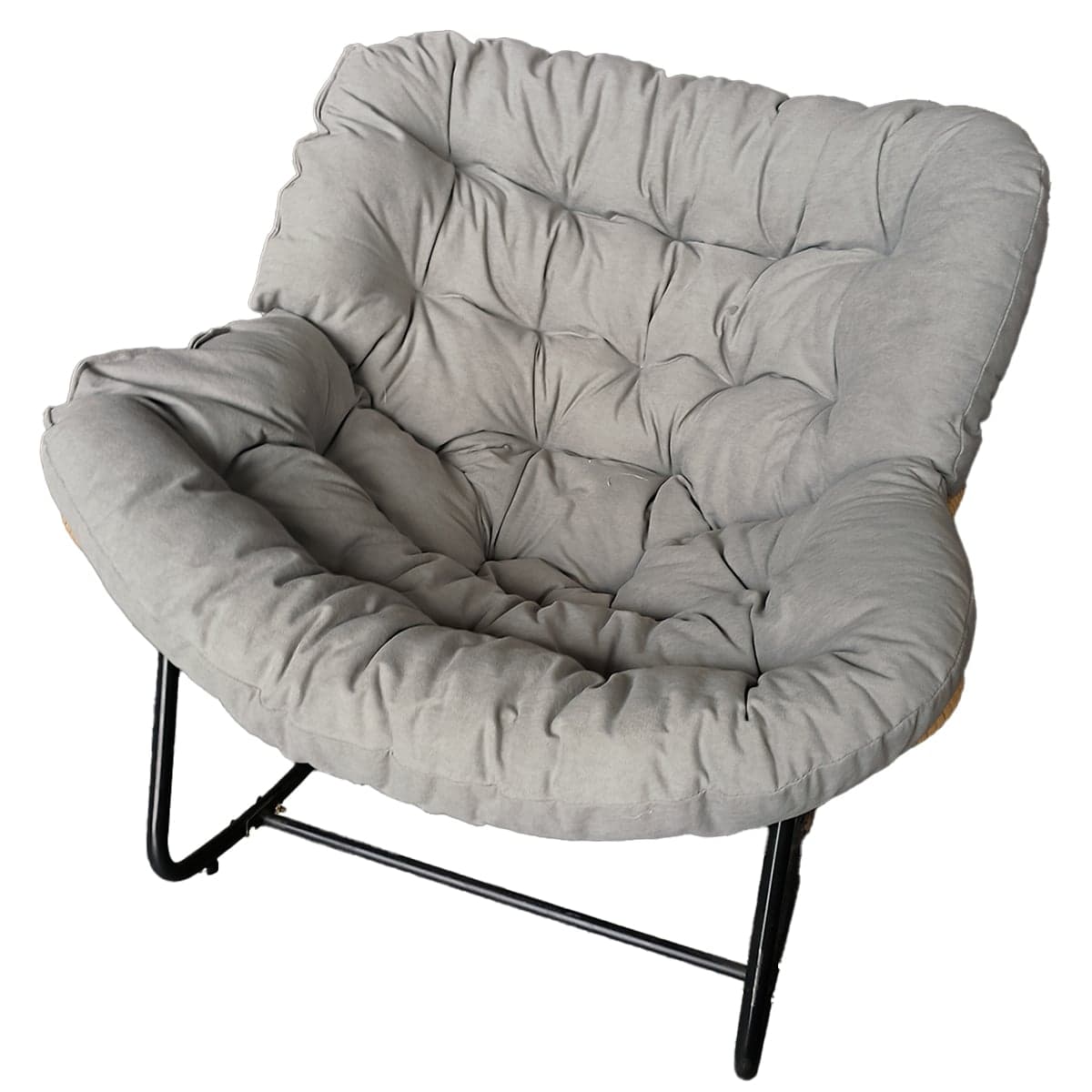 Midnight Black/Chalk/Cocoa Ergonomic Rocking Chair Couch with Rear Back, Stationary thumbnail 7