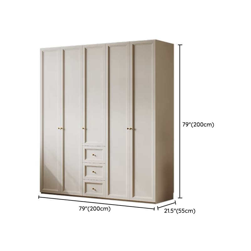 Chalk Modish Self-supporting Cabinet Armoire with Soft Close Drawer, Soft Close Door, and Hinged Hanging Rod thumbnail 14