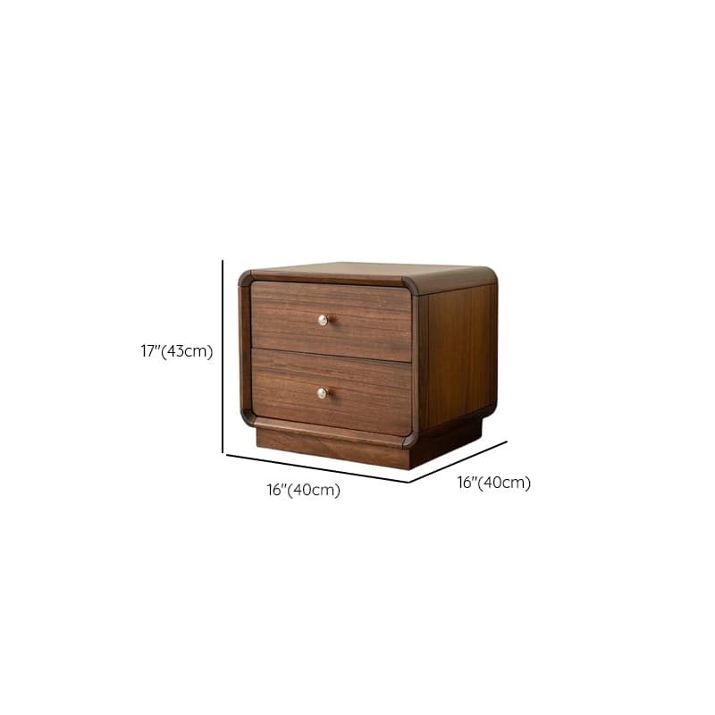 Cocoa Stylish Drawer Storage Nightstand with Walnut Countertop thumbnail 9