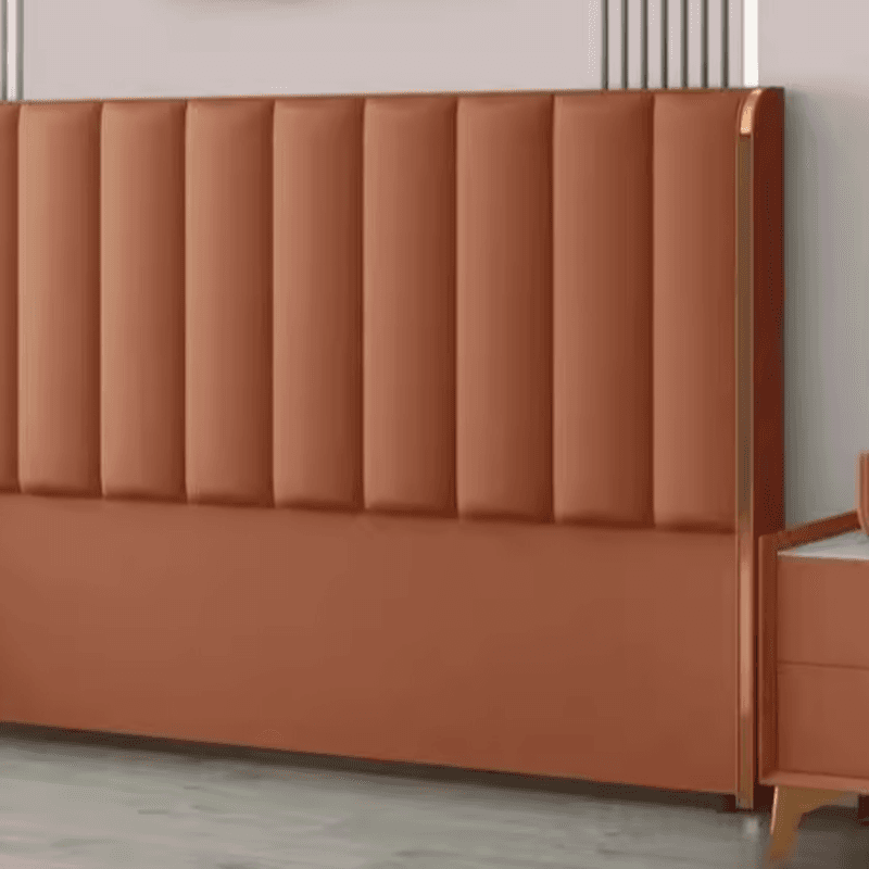 Modish Style Wingback Headboard in Timber with No Distressing, Rectangle Shape for King/Queen/Full Bed, Featuring Sponge Upholstery and Standard Height thumbnail 7
