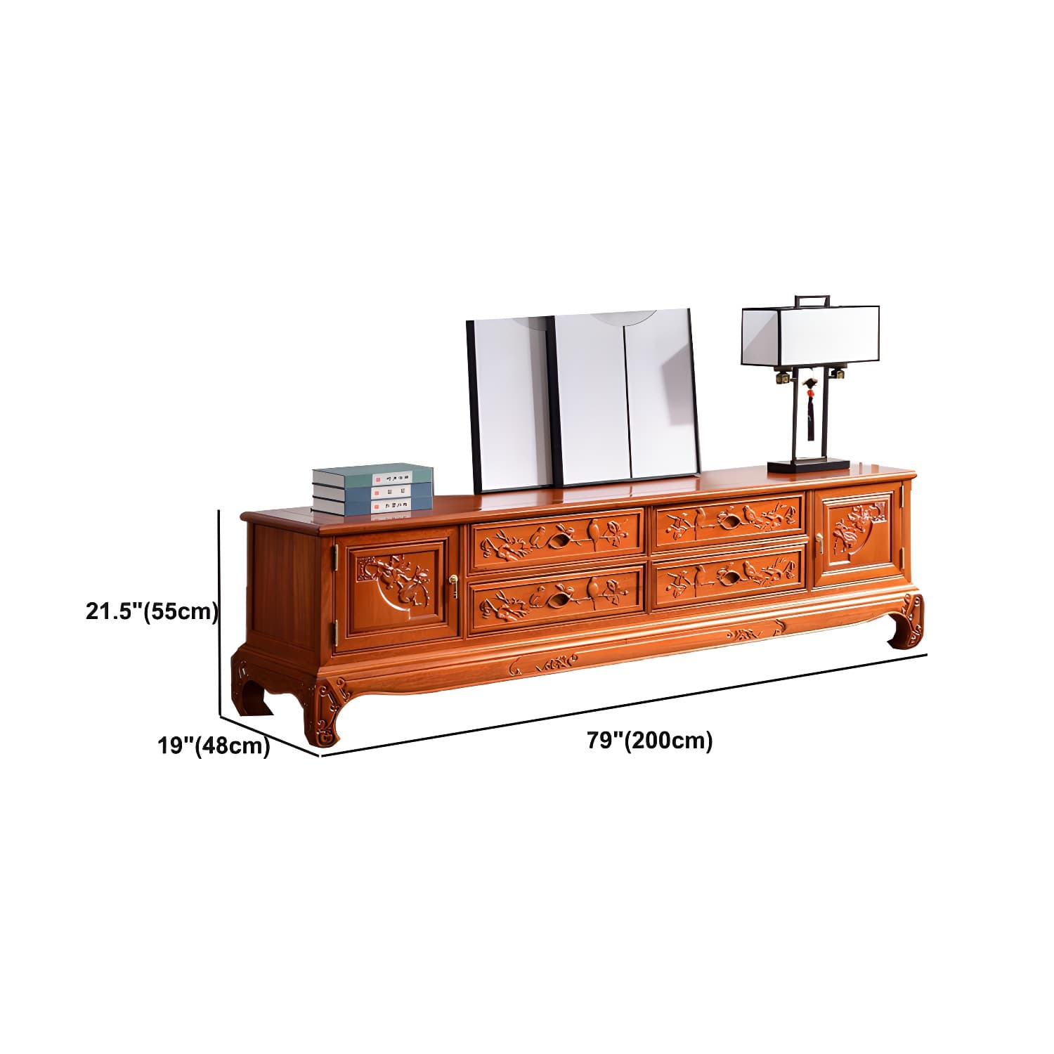 Wooden TV Cabinet Classical Storage TV Stand for Living Room thumbnail 17