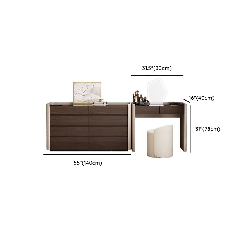 Auburn Multi-Purpose Vanity Set with 10 Drawers, Lighting, and 2-in-1 Functionality thumbnail 15