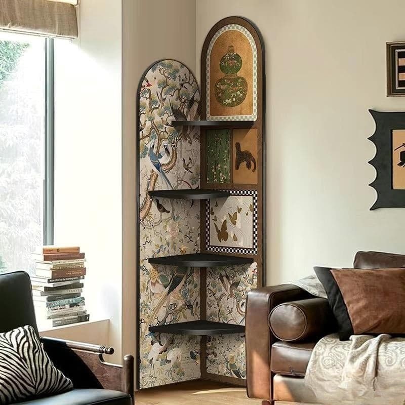 Modern Simple Style Nook Decorative Cabinet with 4 Exterior Shelves, Matte Black Lumber Top thumbnail 6