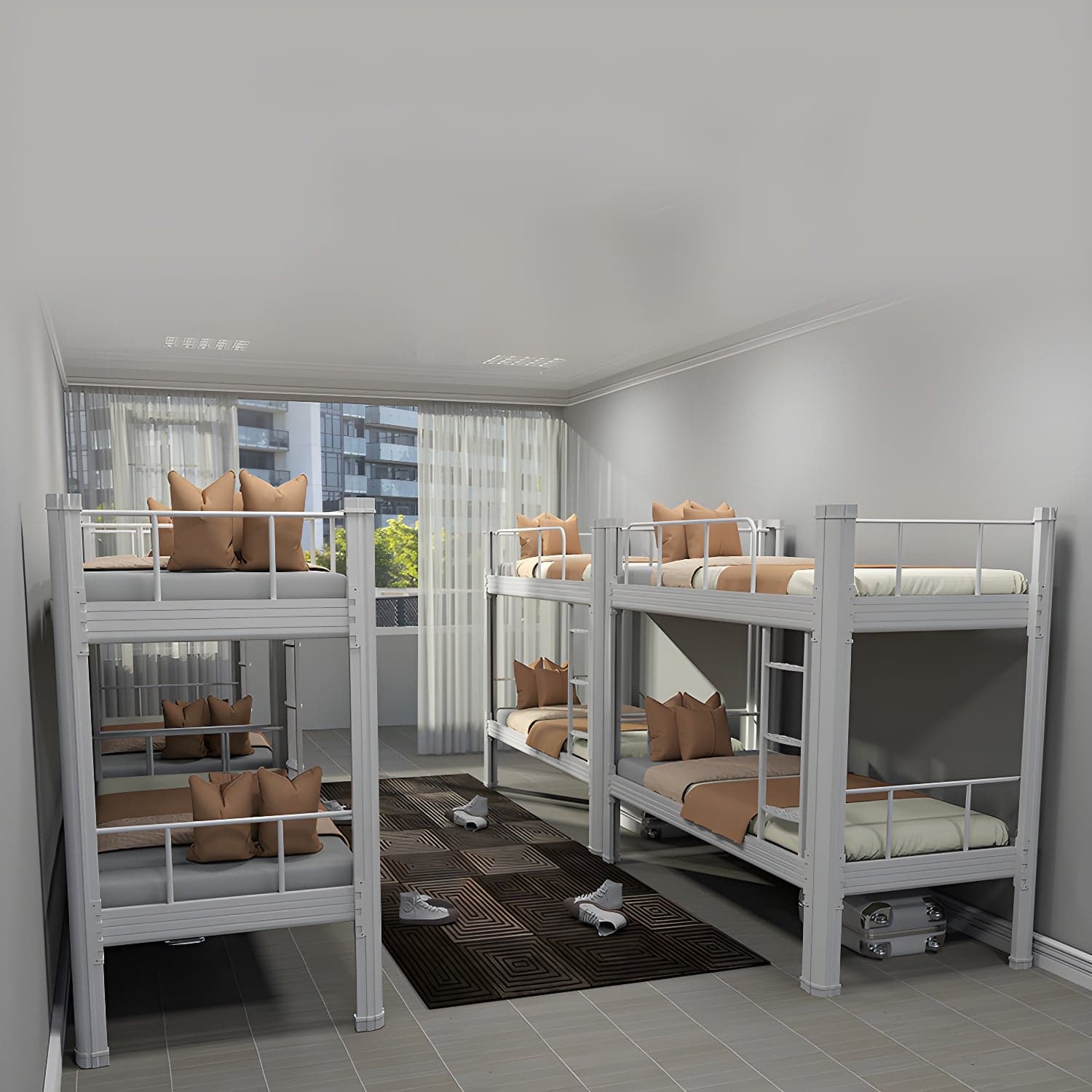 Sleek Iron Frame Modern Bed - Solid Construction and Clean Design for a Restful Sleep thumbnail 4