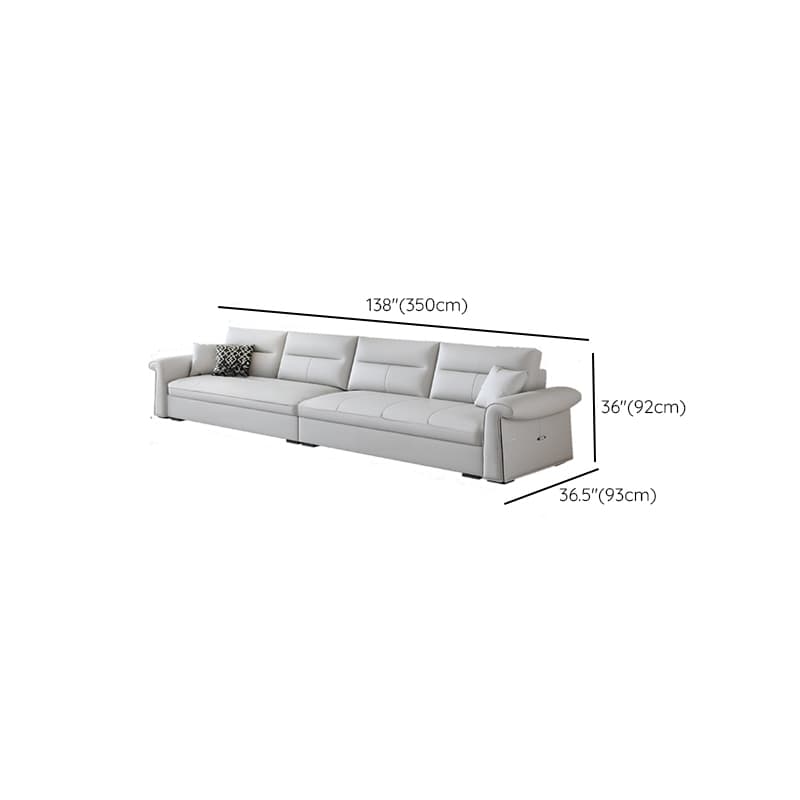 L-Shape/Straight Sofa/Sofa Chaise in Chalk with Under-seat-storage, Right Hand Facing/Horizontal Orientation, and Round Arm thumbnail 17