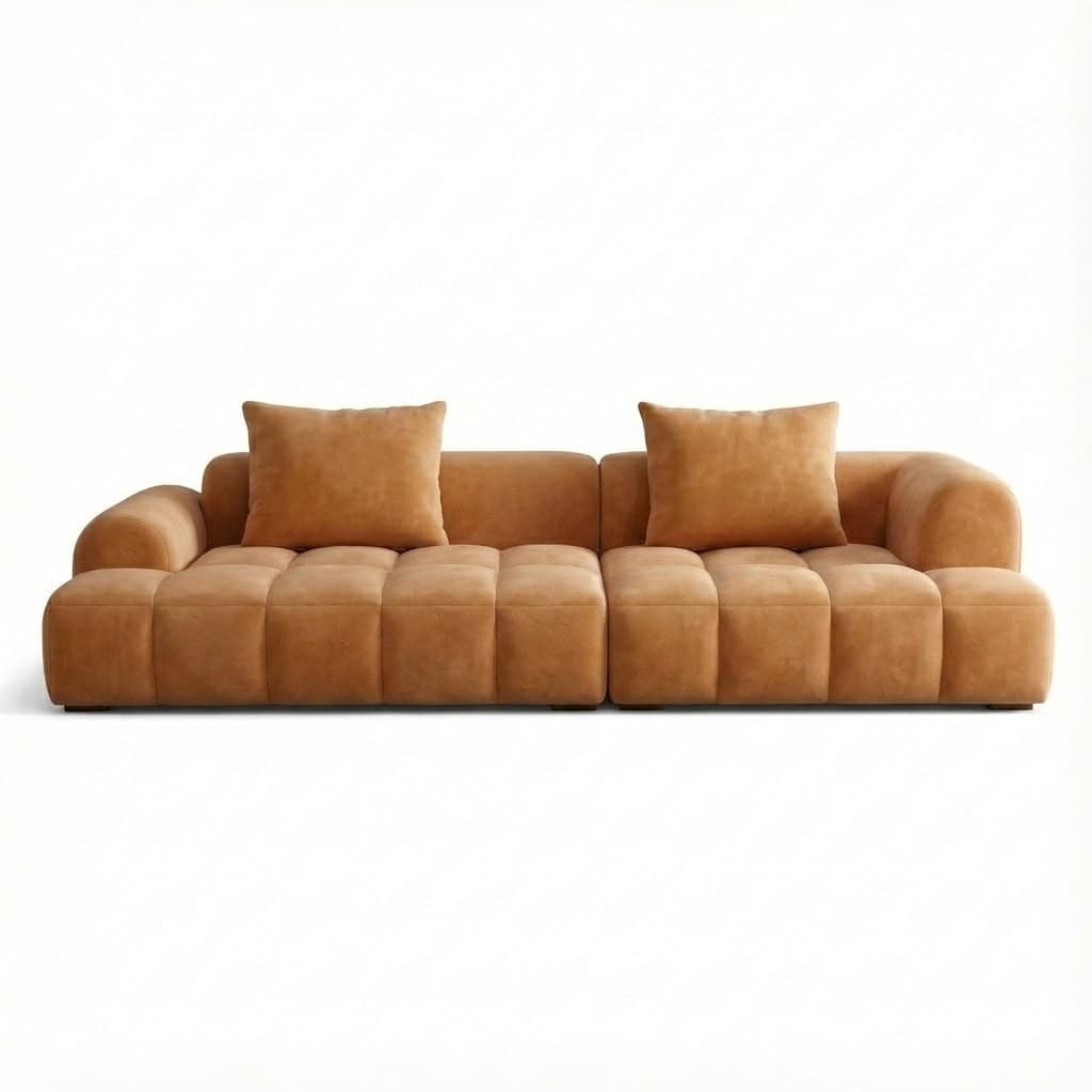 Modern Suede Sectional Sofa with Black Pine Wood Frame and Scratch Resistant Design thumbnail 3