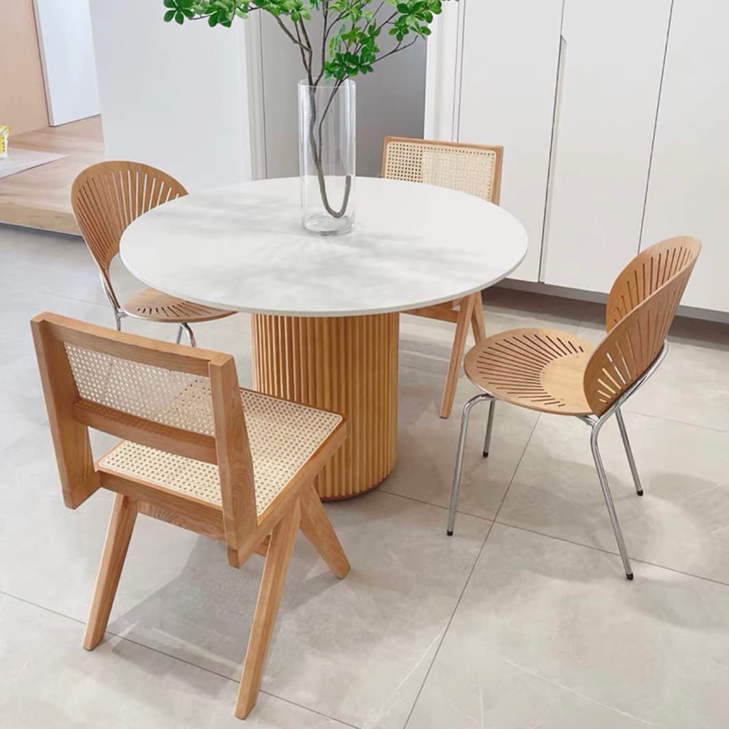 Round Shape Home Dining Table Modern Wooden Dining Room Table thumbnail 3