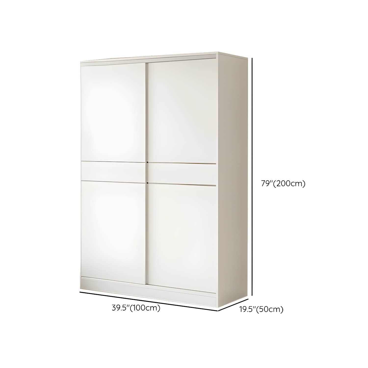 Modern White Wood Wardrobe Armoire with Sliding Doors, Shelves, and Soft Close Drawers thumbnail 13