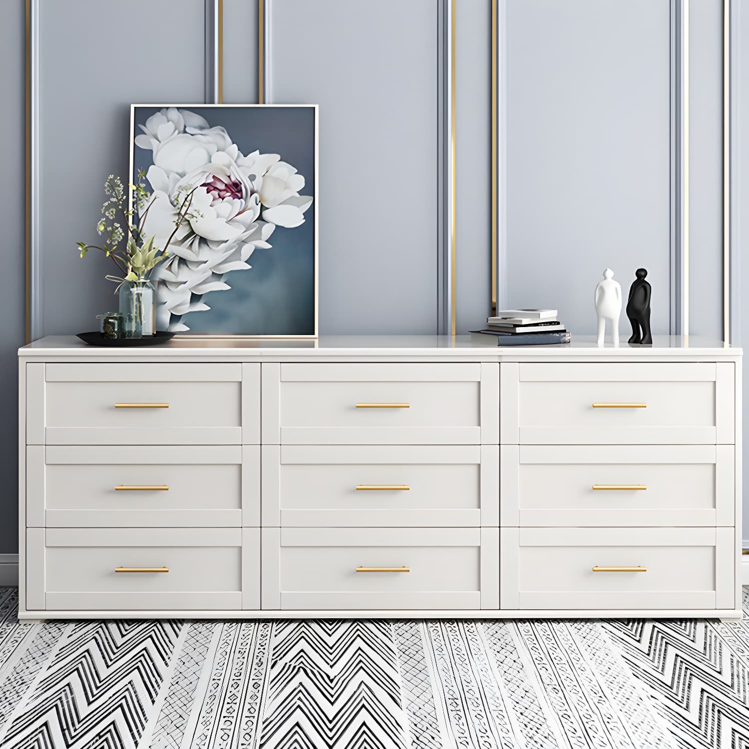 17.55-inch Width Solid Wood Storage Chest Classic Glam Storage Chest Dresser thumbnail 13