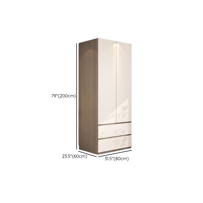 White Modish Manufactured Wood Independent Armoire Cabinet with Soft Close Drawer, Soft Close Door, and Interior Shelves thumbnail 17