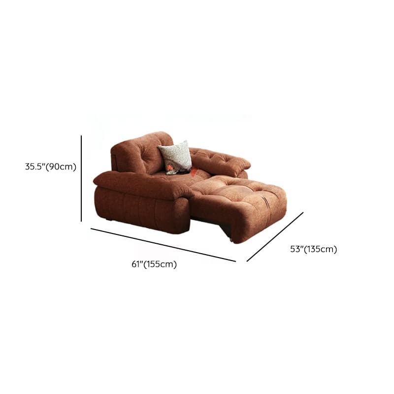 Standard/Single Sofa in Soft-pile Fabric, Amber Color with 1 Pillow thumbnail 9