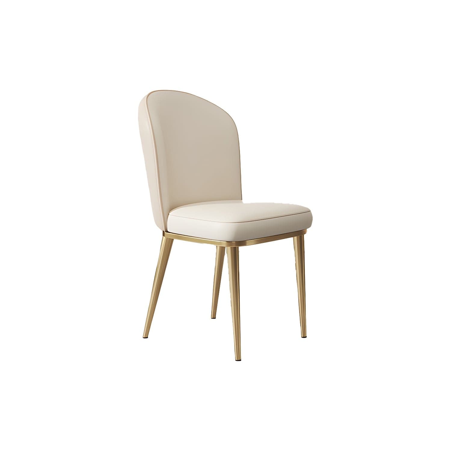 Glam Style Side Chair Leather Gold Frame Dining Chair for Home thumbnail 15