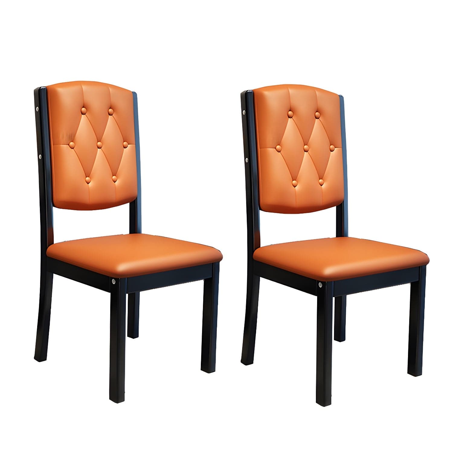 Matte Finish Leather Side Chair with Solid Wood Base for Home thumbnail 7