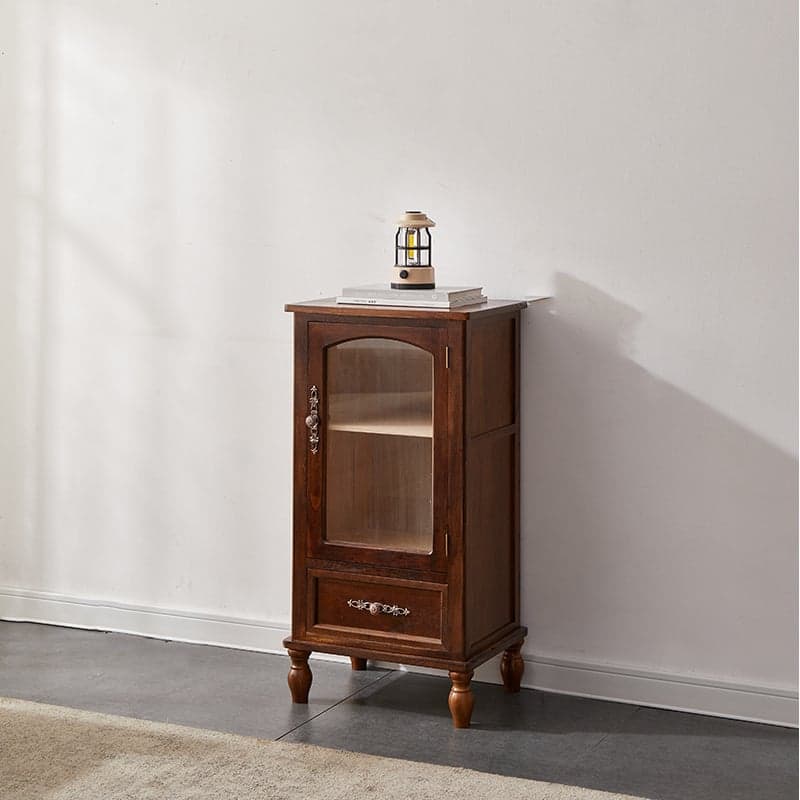 Classic Parlor Independent Accent Cabinet with Distressed Wood Finish, Damp-proof and Bun Feet thumbnail 3