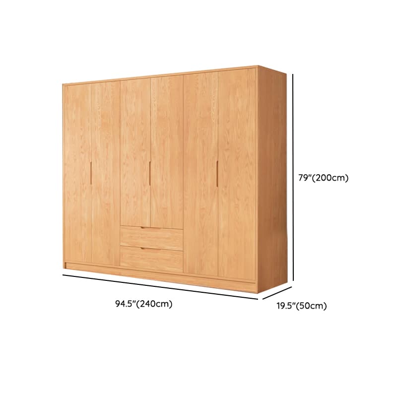 Wood Color Nordic Unfixed Wardrobe Closet thumbnail 27