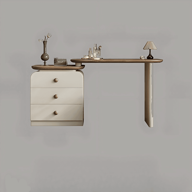 Modish Large Vanity Set/Makeup Vanity with Laminate Table Top, White Finish, 3 Drawers, Mirror Lights, and Scalable Design thumbnail 5