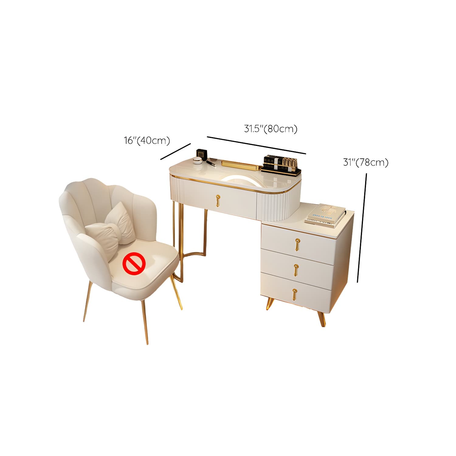 Glam Bedroom Vanity Dressing Table Wood Vanity Dressing Table Set thumbnail 20