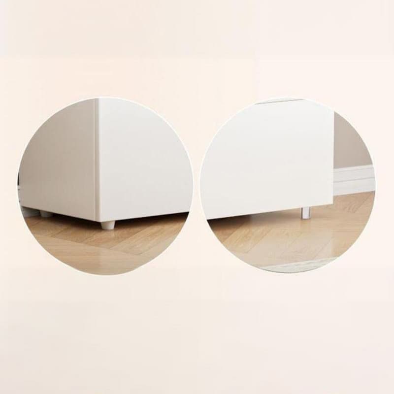 White Modern TV Stand with Low Height, Drawers, and Cable Management - Easy Full Assembly thumbnail 7