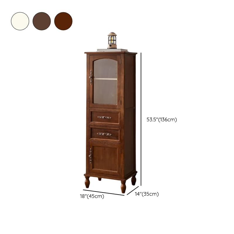 Classic Parlor Independent Accent Cabinet with Distressed Wood Finish, Damp-proof and Bun Feet thumbnail 11