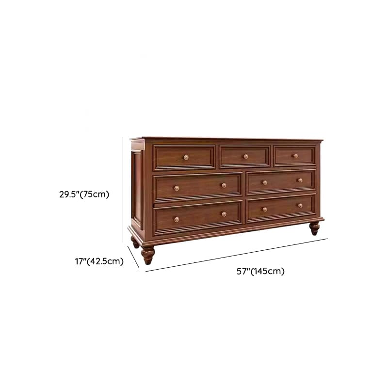 Cocoa Trendy Ash Wood Console Dresser/Semainier with 9/7/6 Drawers, Integrated Cable Management, Horizontal/Vertical thumbnail 14