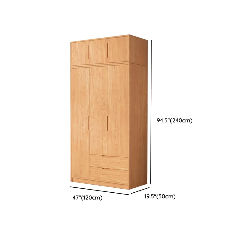 Wood Color Nordic Unfixed Wardrobe Closet thumbnail 31