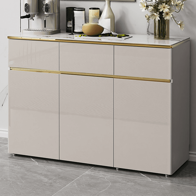 Elegant Standalone Sideboard with 5 Drawers, 5 Doors, and Faux Marble Countertop thumbnail 1