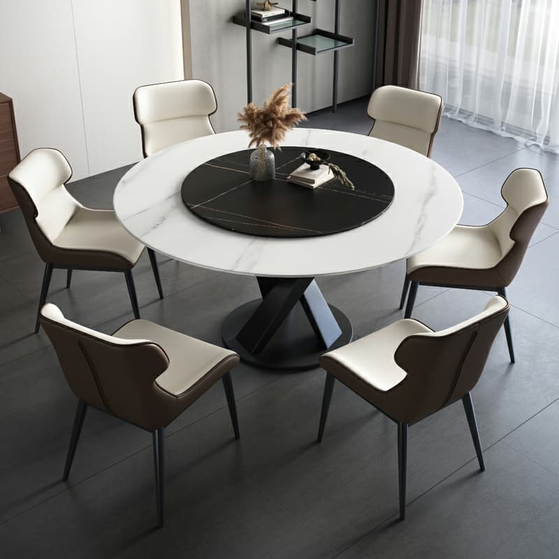 Industrial Metal Dining Set with Upholstered Chairs in White - 5 Piece Set thumbnail 1
