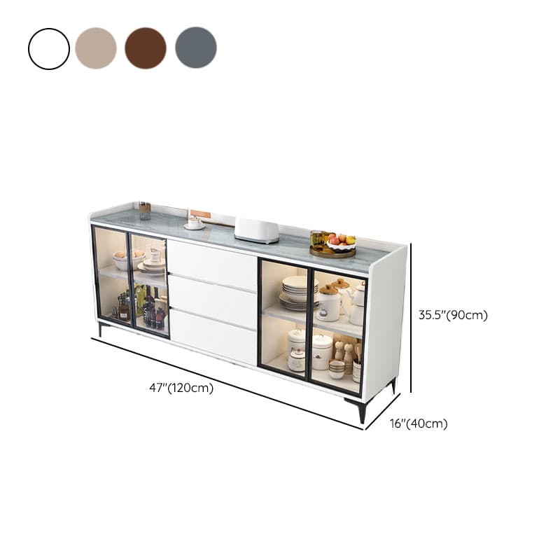 Standard/Narrow/Wide Oven Cabinet with 3 Drawers, Cupboard, Cabinets Storage, Sintered Stone Countertop, Glass-panel Door, and Flexible Shelf thumbnail 22