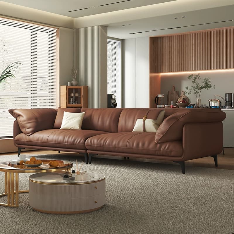 Wood Standard Modern Sofa, 83x35x33 inches Non-Distressed with Pillows, Black Legs thumbnail 2