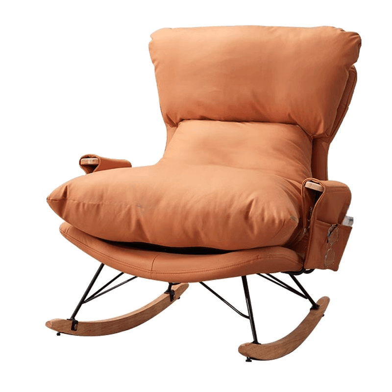 1 Piece Set/2 Piece Set Water Resistant Padded Living Room Rocking Chair in Chalk/Grey/Citrus Color with Upholstered Back and Track Arm in a Simple Style, Ottoman Included/Not Included thumbnail 15