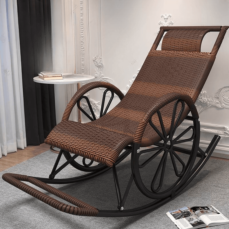 Craftsman Style Cane Rocking Seat with Round Arm thumbnail 8