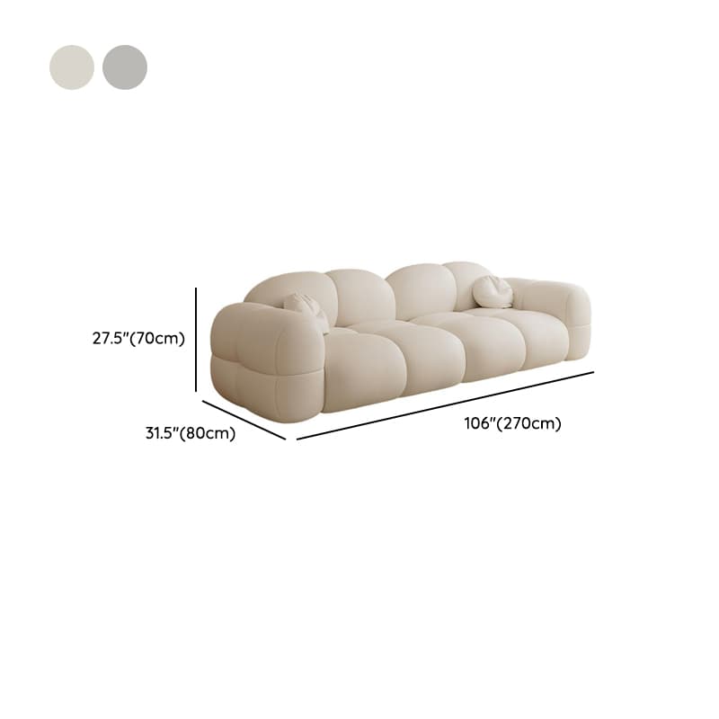 Contemporary Solid Color Tear Resistant Standard Sofa in Gray/Emerald Green/Ivory for 5/for 4/Seats 3 with 2 Pillows thumbnail 16