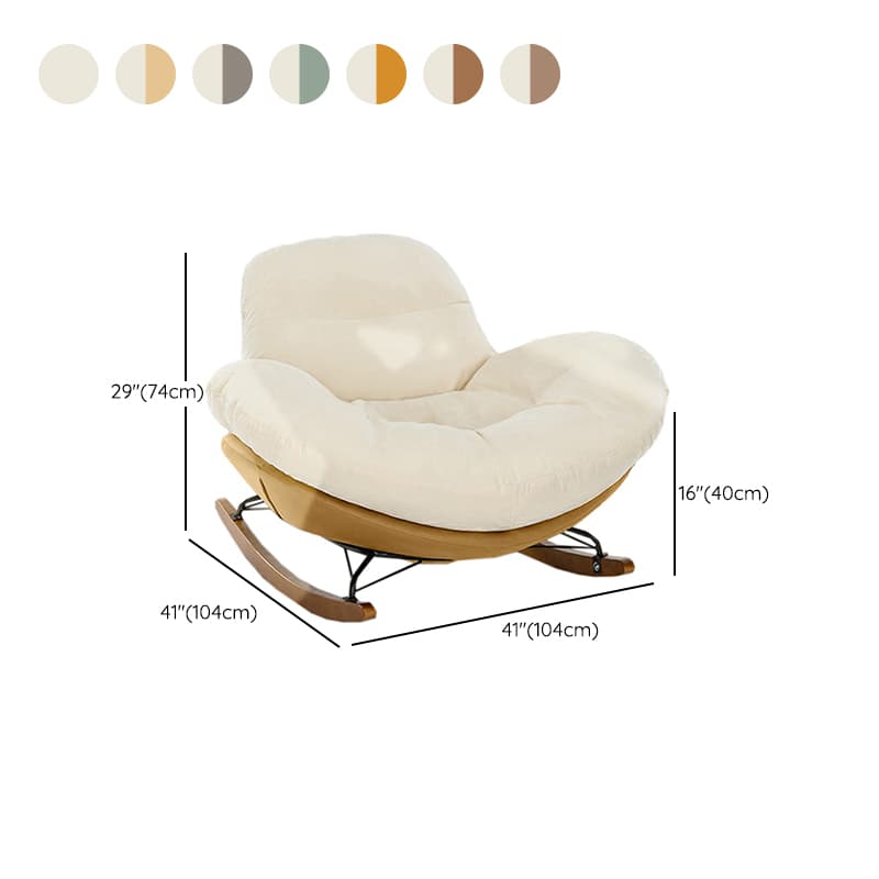 Modern Upholstered Rocking Chair - Stylish Indoor Seating with Natural Wood Legs and Tufted Design - image 22