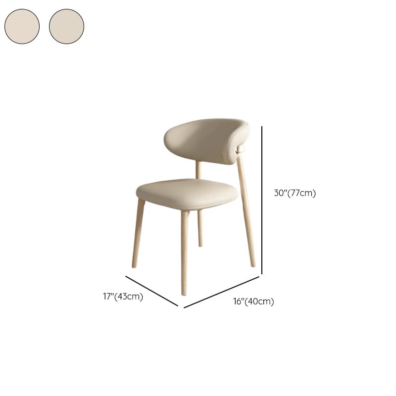 Modern Padded Armless Chair with Lumber Legs and Low Back thumbnail 14