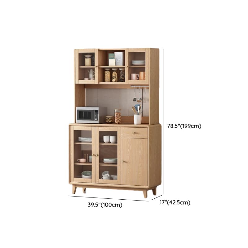 Unfinished Color Microwave Shelf Cabinet with Stemware Stand, Self-supporting in Culinary Space, Flooring Design, Kitchen Appliance Organizer, and Worktop Countertop thumbnail 15