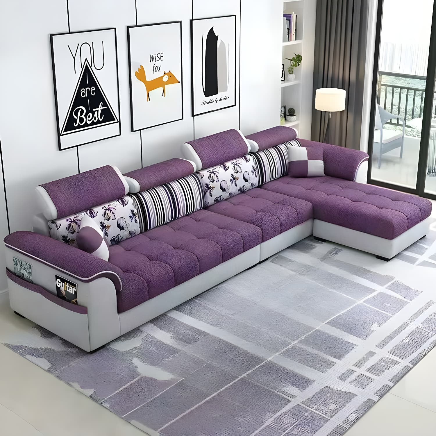 Contemporary L-Shaped Sectional Sofa with Adjustable Pillows and Storage thumbnail 9