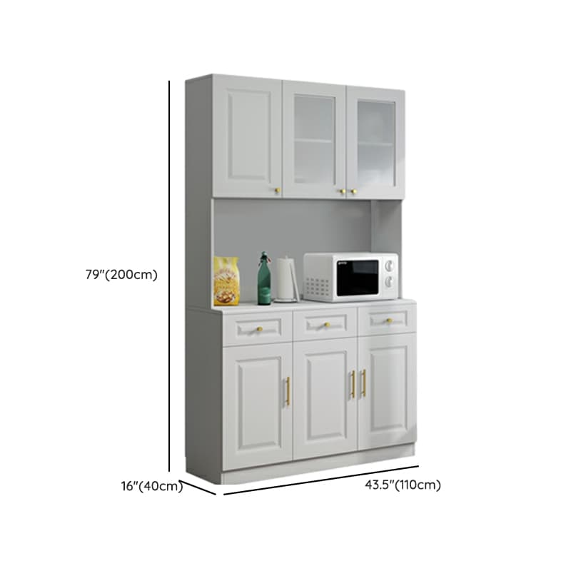 White Modern Wood Sideboard with Drawer and Cabinet with Adjustable Shelves thumbnail 29