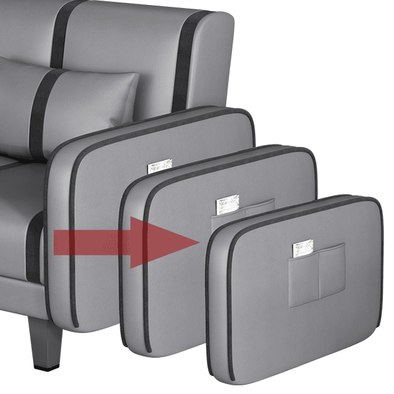 Trendy Solid Color Stain Resistant Standard Sofa/Loveseat in Dark Gray/Cerulean/Light Brown with Arm, Seats 3/2 People, and 2 Pillows thumbnail 17