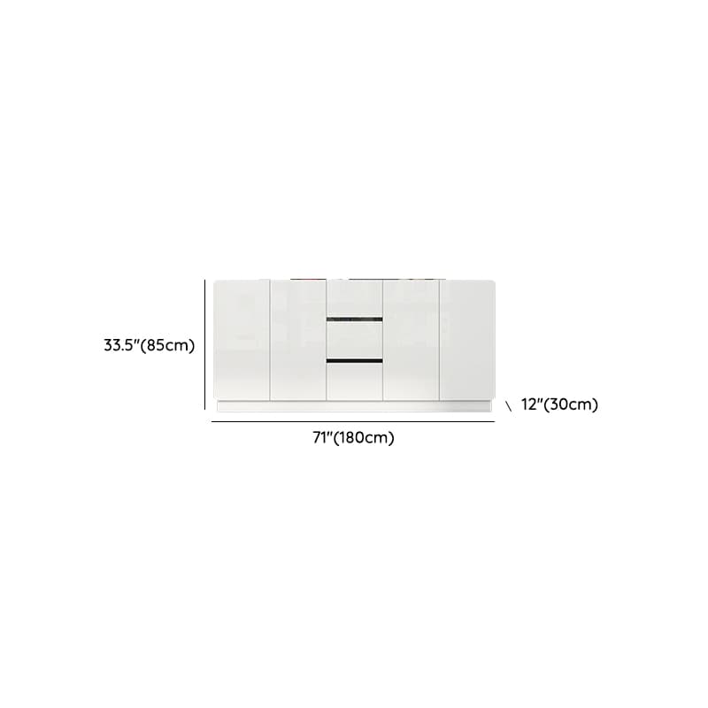 White Trendy Kitchen Storage with 3 Drawers, Standard/Narrow Size, Lumber Countertop, Variable Shelf, and Multiple Doors Options thumbnail 23