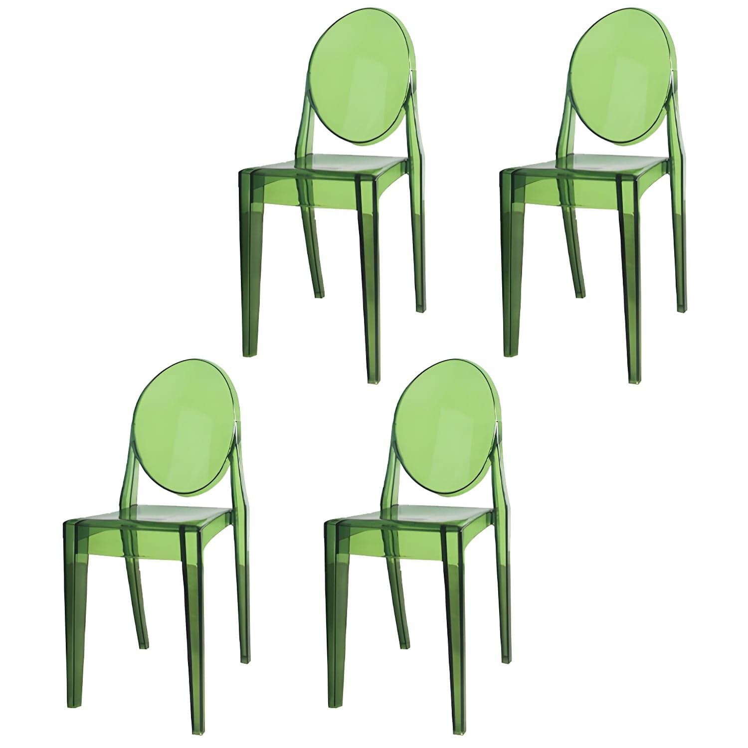 Scandinavian Winehouse Plastic Side Chair Transparent Open Dining Chair (Set of 4) thumbnail 15