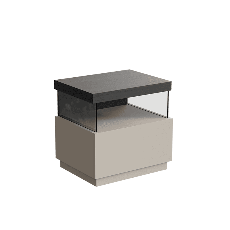 Organic Modern Nightstand With Drawer Organization with 1 Drawer and Real Wood Countertop thumbnail 2