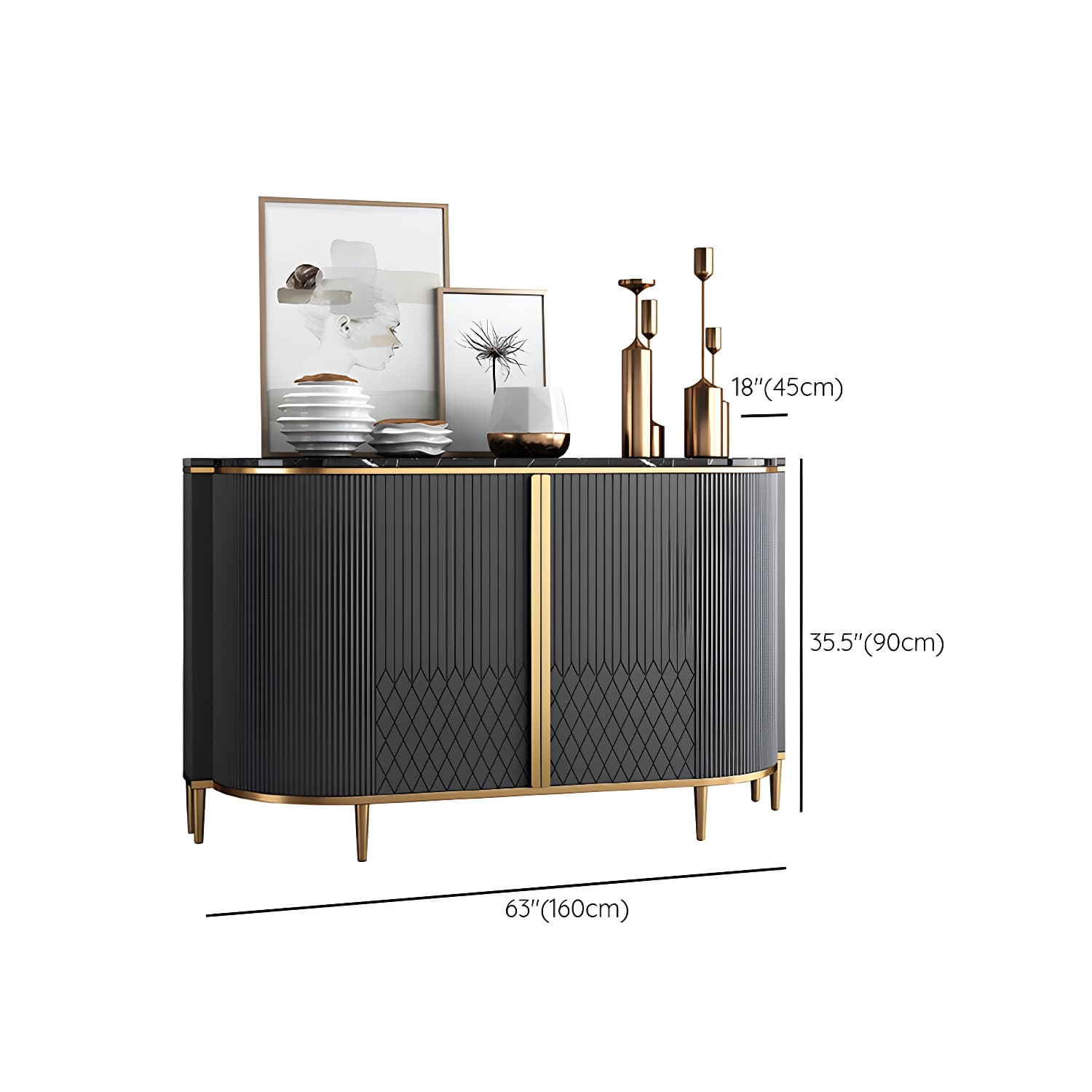 Marble Sideboard Modern & Contemporary Side Board with Cabinets - image 20